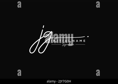 JG signature logo template vector. Hand drawn Calligraphy lettering ...