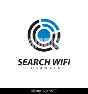 Wifi signal search logo vector Stock Vector