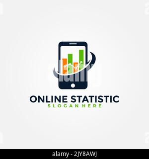 Report Online Statistics Logo Vector. Creative logo for mobile concept and web design. Stock Vector