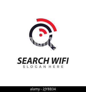 Wifi signal search logo vector Stock Vector