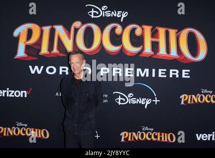 Burbank, USA. 07th Sep, 2022. Tom Hanks arrives at The Disney Pinocchio World Premiere held at The Main Theater, Walt Disney Studios in Burbank, CA on Wednesday, September 7, 2022 . (Photo By Juan Pablo Rico/Sipa USA) Credit: Sipa USA/Alamy Live News Stock Photo