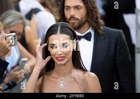 Can Yaman and Francesca Chillemi attends the 'Il Signore Delle Formiche' red carpet at the 79th Venice International Film Festival on September 06, 20 Stock Photo