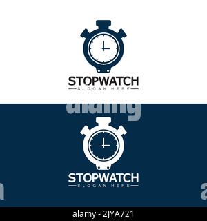Stopwatch timer logo design vector icon symbol illustration template Stock Vector