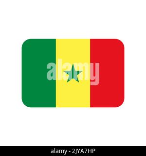 Senegal vector flag isolated on white background Stock Vector