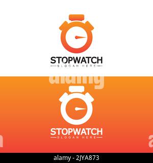 Stopwatch timer logo design vector icon symbol illustration template Stock Vector