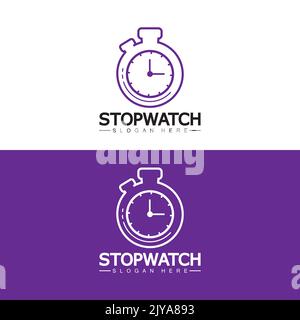 Stopwatch timer logo design vector icon symbol illustration template Stock Vector