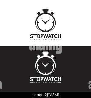Stopwatch timer logo design vector icon symbol illustration template Stock Vector