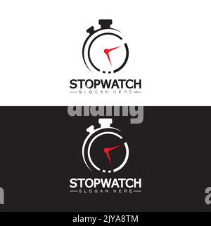 Stopwatch timer logo design vector icon symbol illustration template Stock Vector