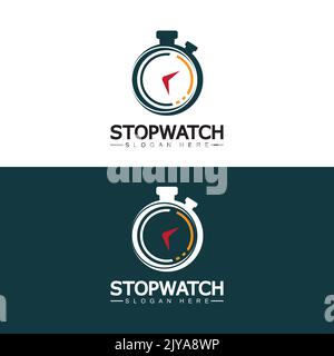 Stopwatch timer logo design vector icon symbol illustration template Stock Vector