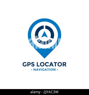 Gps locator logo design template. Compass and gps map location icon vector combination. Creative compass logo symbol concept. Stock Vector
