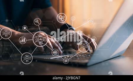 The Internet of Things (IoT) is a technology that is enabling digital transformation. A digital business strategy that incorporates big data technolog Stock Photo