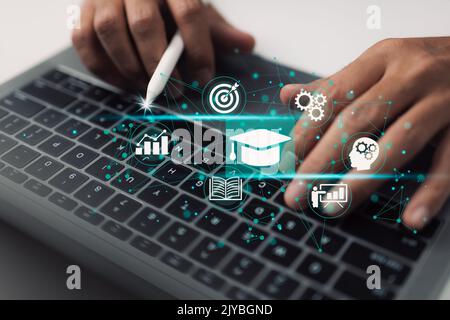 Distance education, e-learning, and online learning are all types of personal growth. Stock Photo