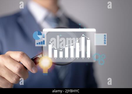 Business Intelligence is data analysis, management tools, intelligence, enterprise strategy formulation, and data-driven decision making. Stock Photo