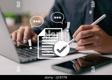 Contract Document, Terms and Conditions, and Privacy Policy. Businessman. Contract signature. The Concept of a Contract. Stock Photo