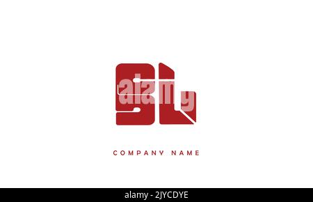 BL, LB Abstract Letters Logo Monogram Stock Vector