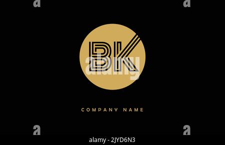BK, KB Abstract Letters Logo Monogram Stock Vector