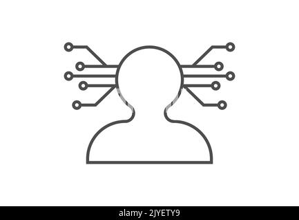 The symbol of artificial intelligence. Pictogram for websites, applications and digital design. Flat style Stock Vector