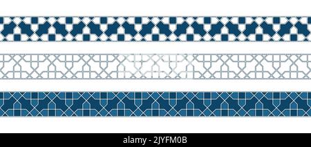 Islamic ornament pattern border for Ramadan card Stock Vector