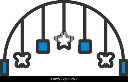Baby Arc With Hanged Toys Icon. Editable Bold Outline With Color Fill Design. Vector Illustration. Stock Vector