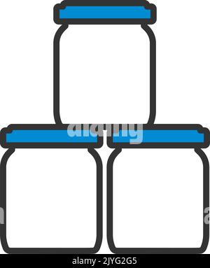Baby Glass Jars Icon. Editable Bold Outline With Color Fill Design. Vector Illustration. Stock Vector