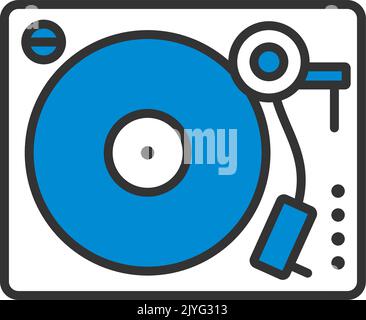 Vinyl Player Icon. Editable Bold Outline With Color Fill Design. Vector Illustration. Stock Vector