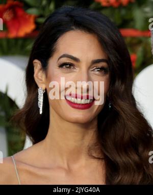 Sep 07, 2022 - London, England, UK - Amal Clooney attending Ticket to Paradise World Film Premiere, Odeon Luxe, Leicester Square Stock Photo