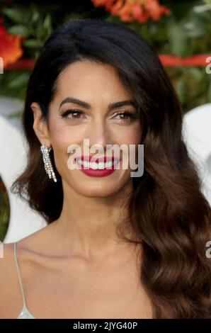 Sep 07, 2022 - London, England, UK - Amal Clooney attending Ticket to Paradise World Film Premiere, Odeon Luxe, Leicester Square Stock Photo