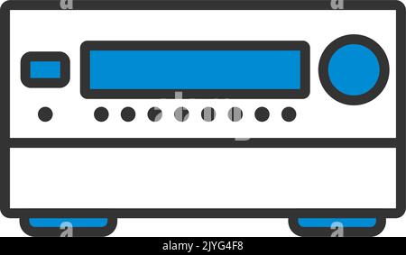 Home Theater Receiver Icon. Editable Bold Outline With Color Fill Design. Vector Illustration. Stock Vector