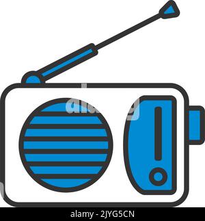 Radio Icon. Editable Bold Outline With Color Fill Design. Vector Illustration. Stock Vector