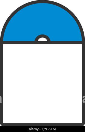 Vinyl Record In Envelope Icon. Editable Bold Outline With Color Fill Design. Vector Illustration. Stock Vector