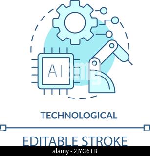 Technological turquoise concept icon Stock Vector