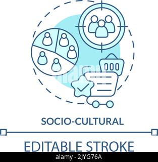 Socio cultural turquoise concept icon Stock Vector
