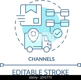 Channels turquoise concept icon Stock Vector