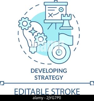 Developing strategy turquoise concept icon Stock Vector