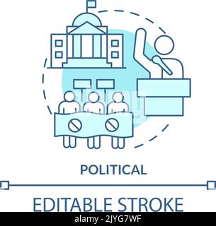 Political turquoise concept icon Stock Vector