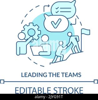 Leading teams turquoise concept icon Stock Vector