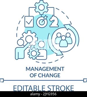 Management of change turquoise concept icon Stock Vector