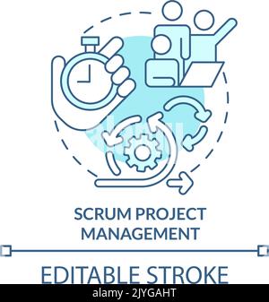 Scrum project management turquoise concept icon Stock Vector