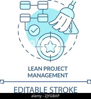 Lean project management turquoise concept icon Stock Vector