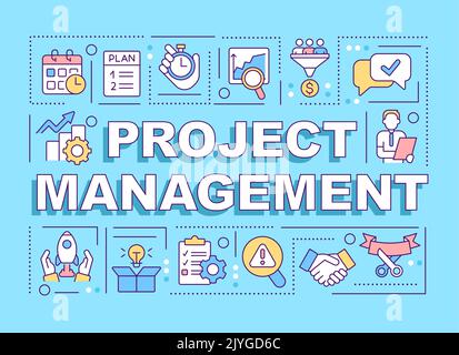 Project management word concepts blue banner Stock Vector