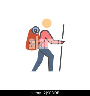 Backpacker Icon. Backpacker Related Vector Icon Stock Vector