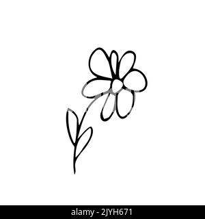 simple flower clip art outline
