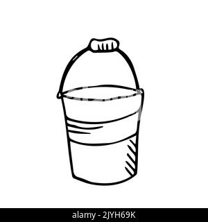 Doodle bucket icon in vector. Hand drawn bucket icon in vector Stock Vector
