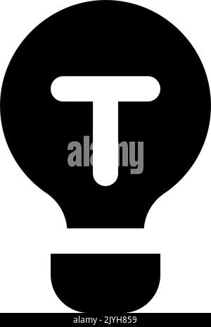 Light bulb black glyph ui icon Stock Vector