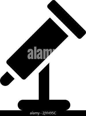 Telescope black glyph ui icon Stock Vector