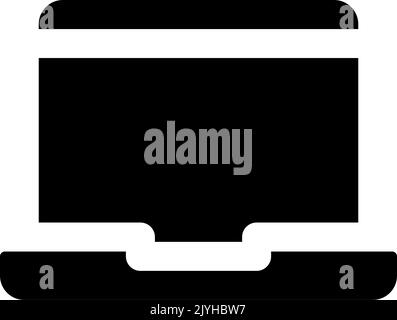 Laptop black glyph ui icon Stock Vector
