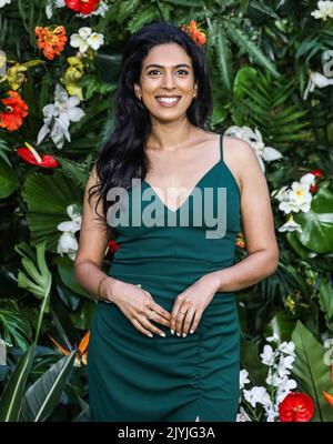 Crystelle Pereira attends the world premiere of Ticket To Paradise at Odeon Luxe Leicester Square in London. Stock Photo