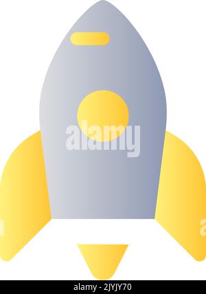 Rocket flat gradient two-color ui icon Stock Vector