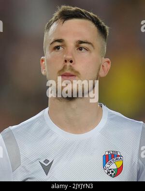 Pavel Bucha of Viktoria Plzen during the UEFA Champions League match between FC Barcelona and Viktoria Plzen, Group C, played at Spotify Camp Nou Stadum on Sep 7, 2022 in Barcelona, Spain. (Photo by Colas Buera / PRESSIN) Stock Photo
