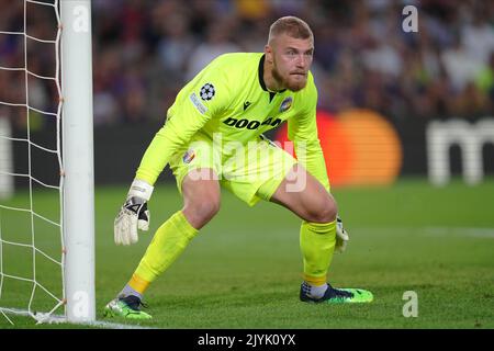 Barcelona, Spain. 07th Sep, 2022. Pavel Bucha of Viktoria Plzen during the UEFA Champions League match between FC Barcelona and Viktoria Plzen, Group C, played at Spotify Camp Nou Stadum on Sep 7, 2022 in Barcelona, Spain. (Photo by Colas Buera/PRESSIN) Credit: PRESSINPHOTO SPORTS AGENCY/Alamy Live News Stock Photo